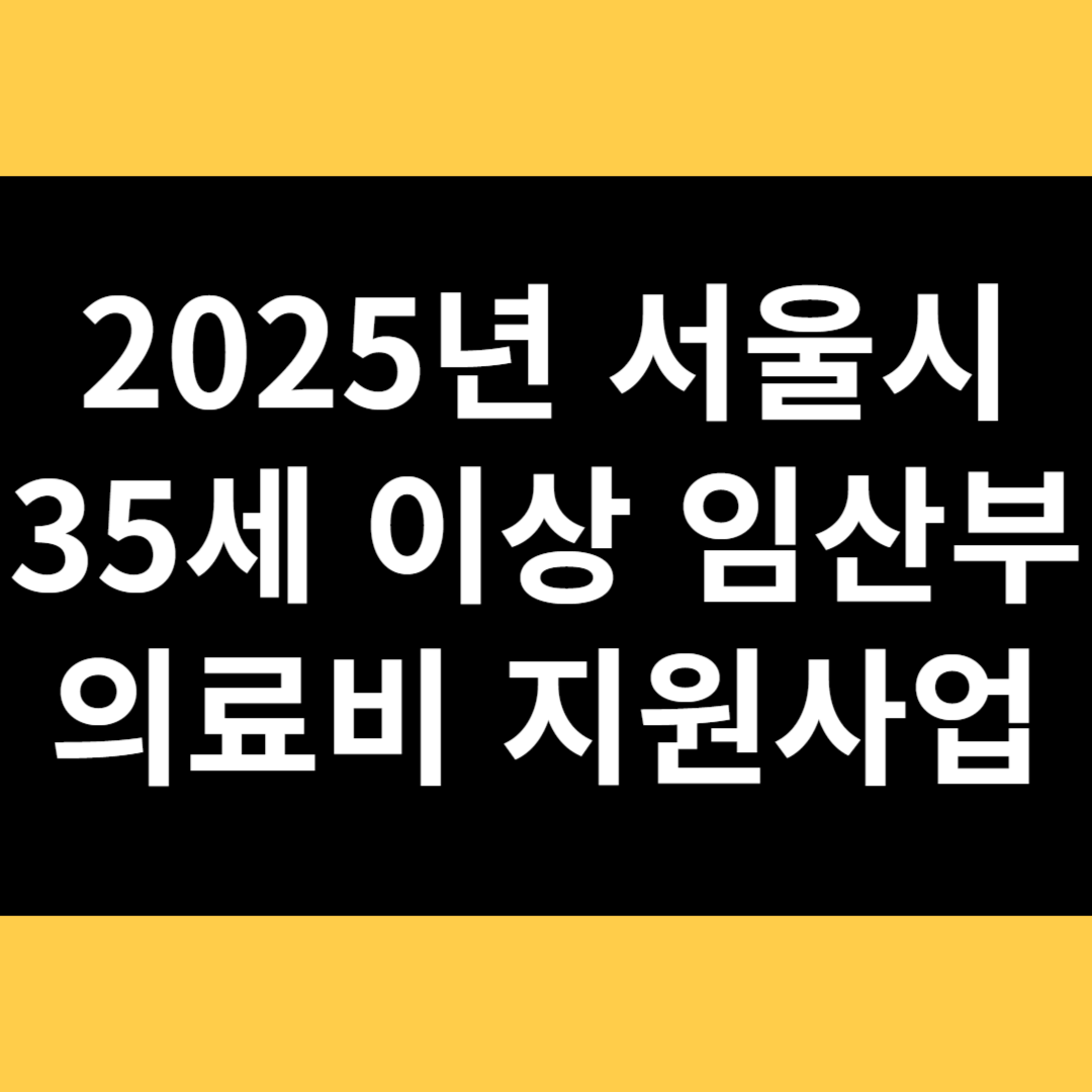 2025년 서울시 35세 이상 임산부 의료비 지원사업 썸네일