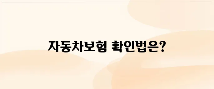 자동차보험 가입여부 조회 및 확인방법