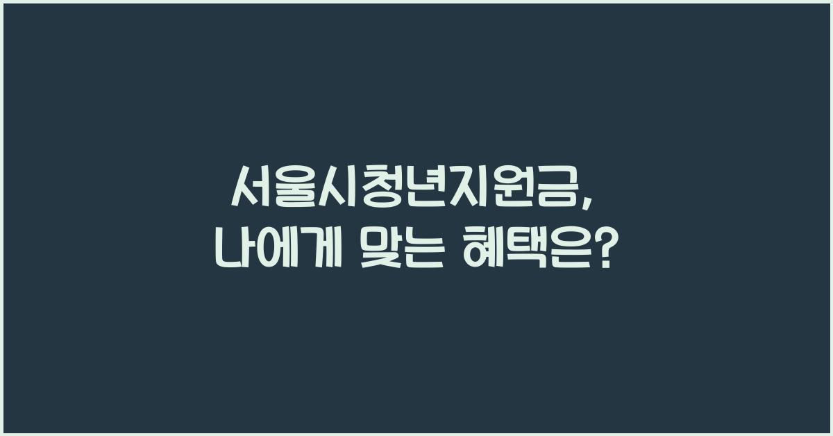 서울시청년지원금