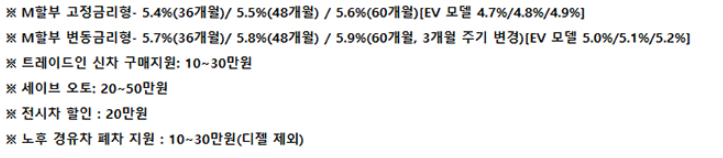 기아차 9월 조건