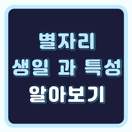 별자리 생일 과 특성 알아보기