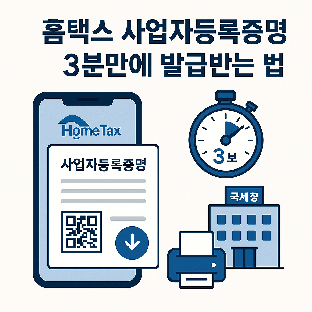홈택스 사업자등록증명 3분만에 발급받는 법