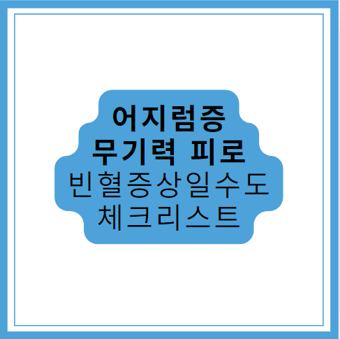 어지럼증 피로 무기력 탈모 빈혈 체크리스트