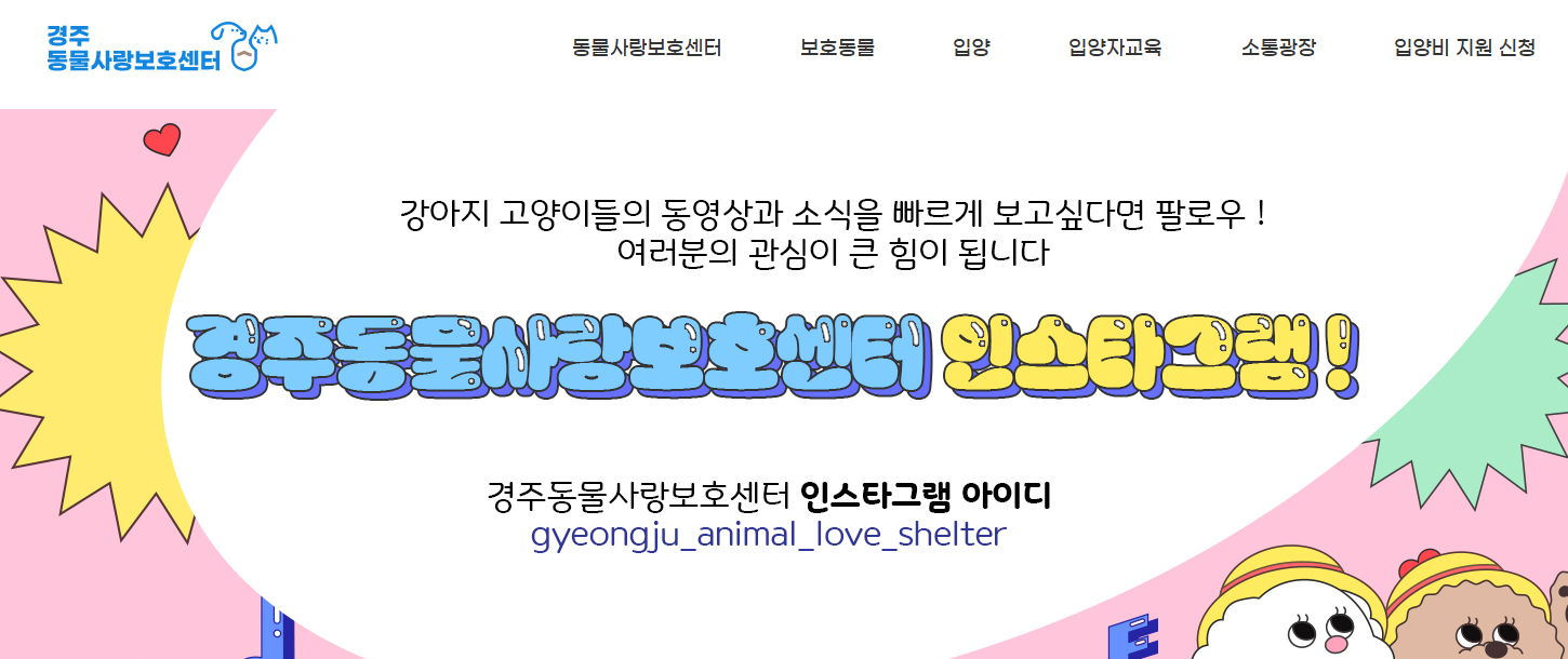 경주 동물사랑보호센터 홈피