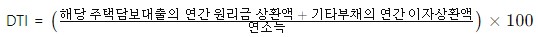 프리랜서 주택담보대출 DTI(총부채상환비율)