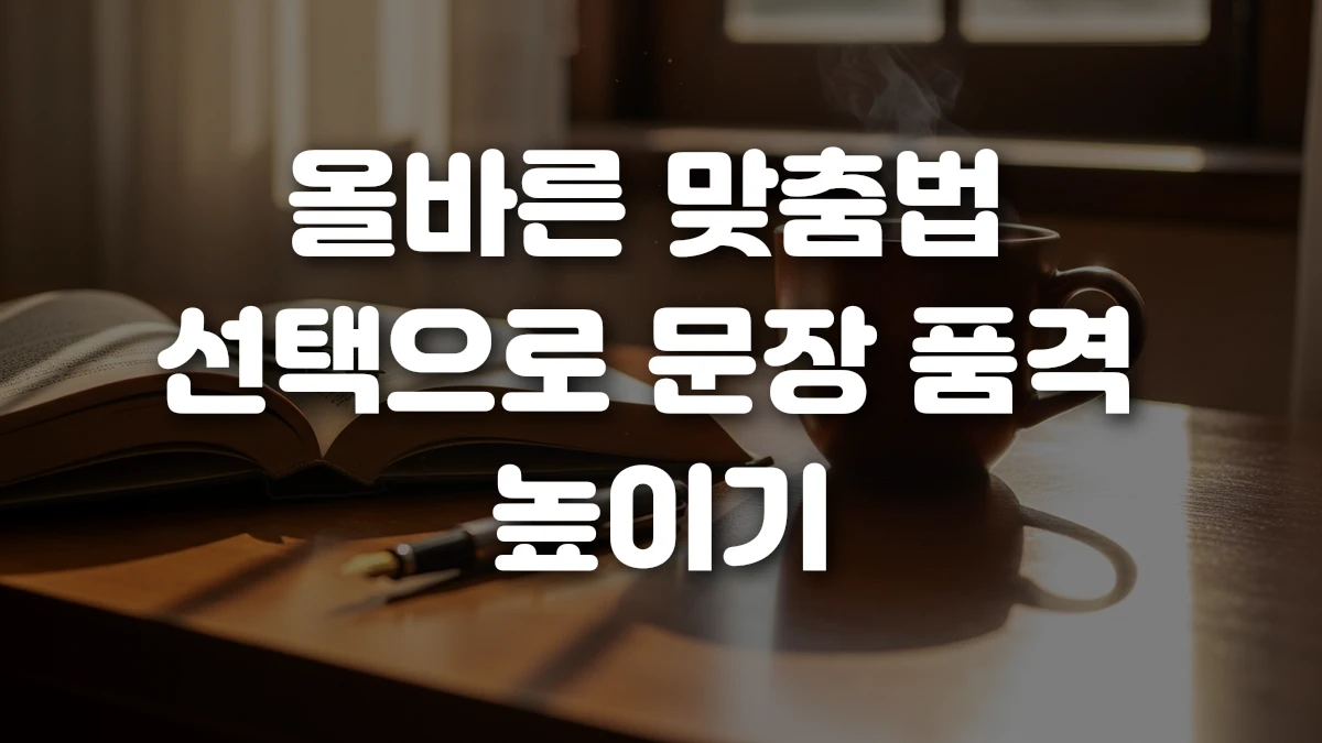 올바른 맞춤법 선택으로 문장 품격 높이기