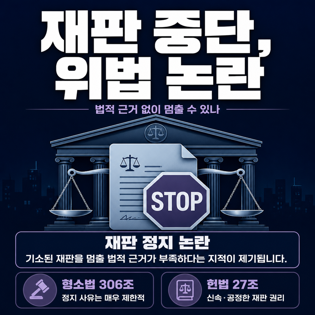 재판 중단, 위법 논란