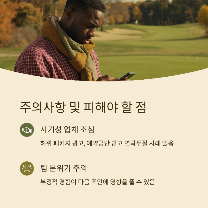 주의사항 및 피해야 할 점