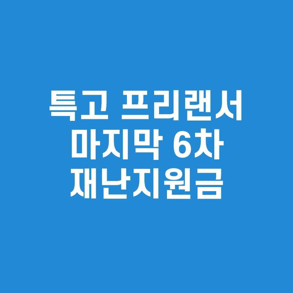 특고-프리랜서-마지막-6차-재난지원금-설명
