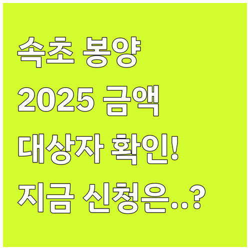 2025 속초시 경로효친 복지사업 봉..