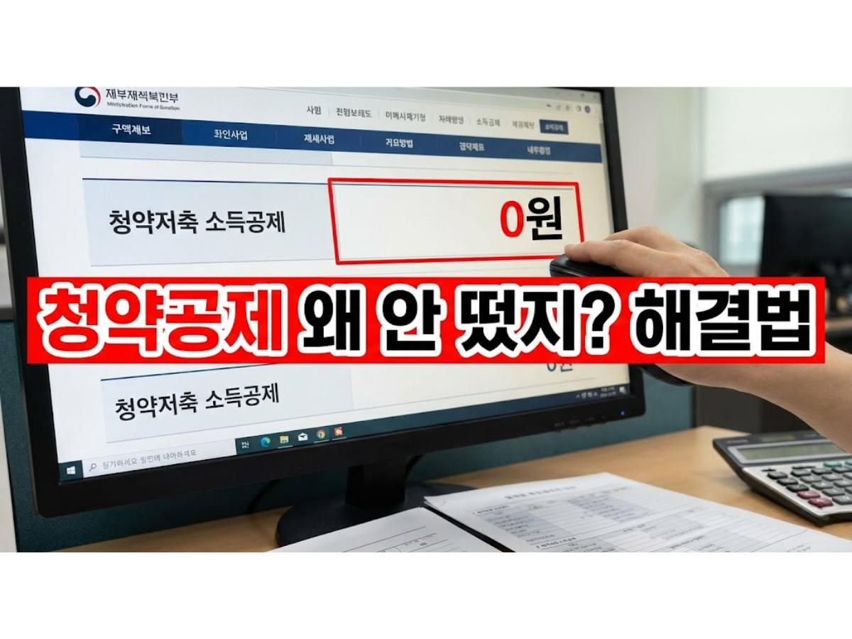 2026년 주택청약 소득공제 누락 확인 및 등록방법, 지금 안 하면 내년에도 0원