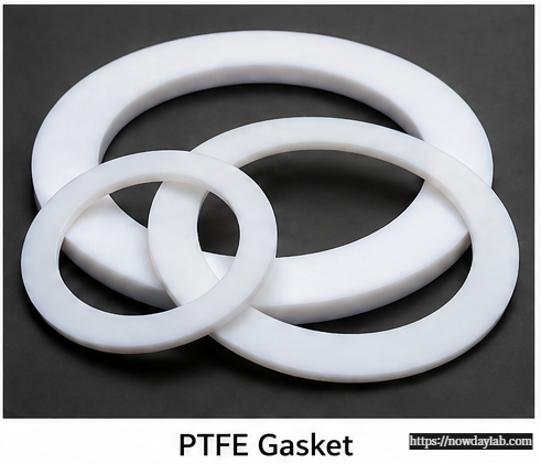 PTFE(테프론) 재질로 만든 가스켓으로, 내화학성이 매우 우수하다.