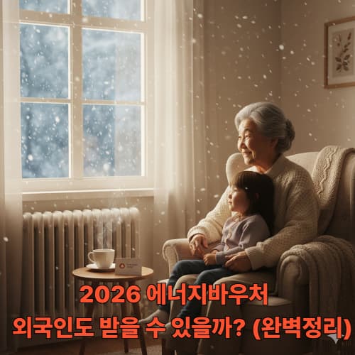 2026 외국인(F-5) 영주권자 에너지바우처: 신청 자격부터 금액까지 총정리