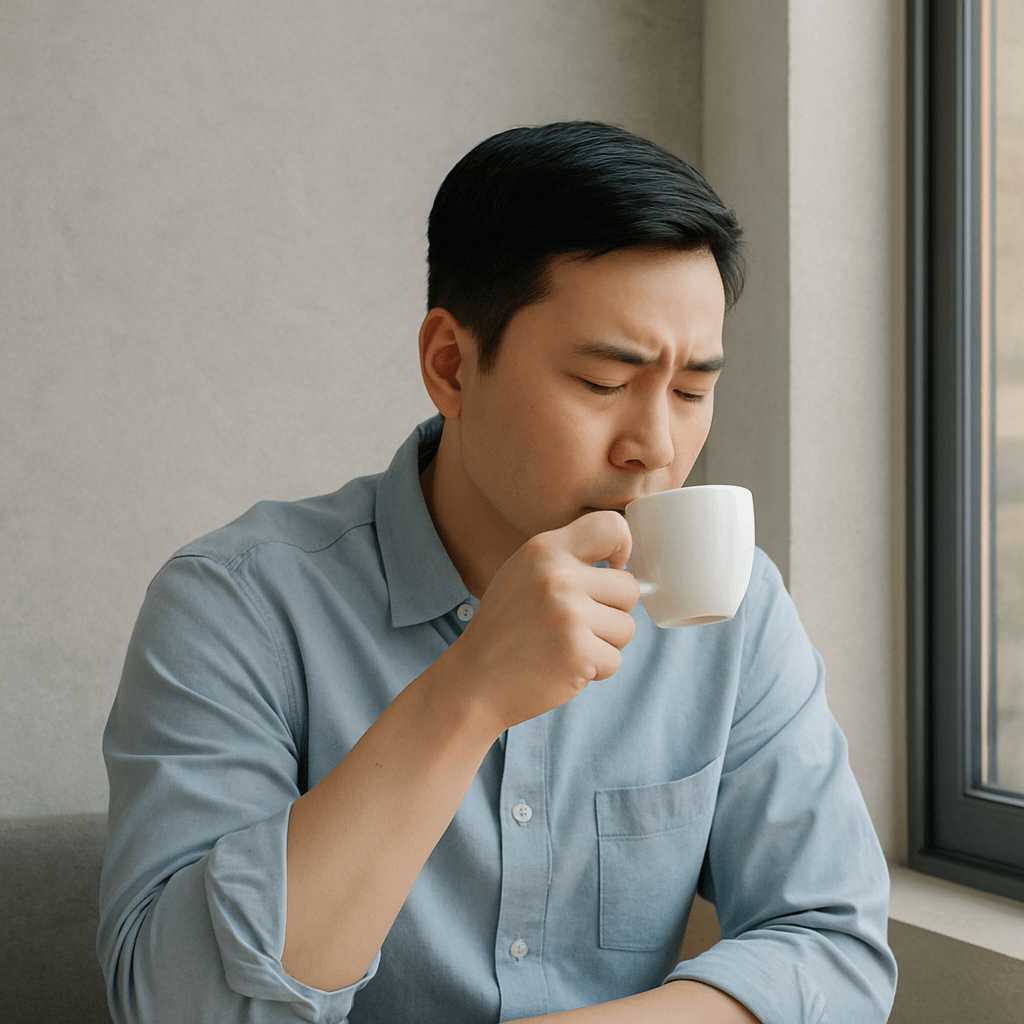 카페인 반감기와 수면 습관을 상징하는 이미지