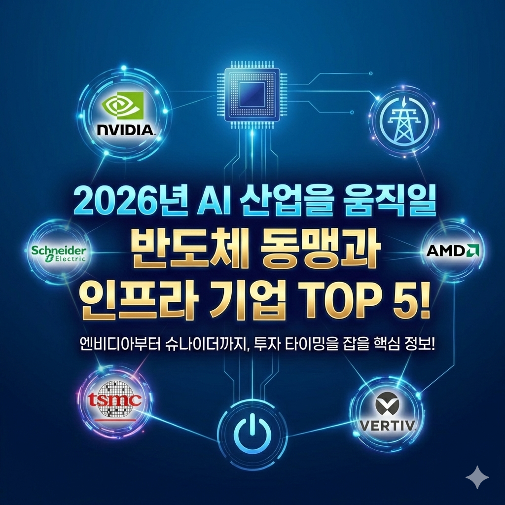 2026년 AI 산업을 움직일 반도체 동맹과 인프라 기업 TOP 5!
엔비디아부터 슈나이더까지, 투자 타이밍을 잡을 핵심 정보 지금 확인하세요.