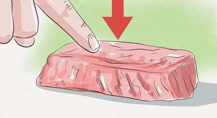 고기의 질감을 확인한다