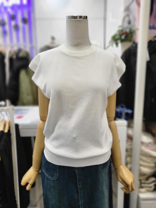 밸리걸 세이브존01 심플 캡소매 라운드 니트 920650