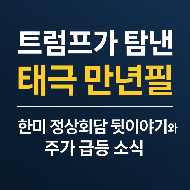 트럼프가 탐낸 태극 만년필｜한미 정상회담 뒷이야기와 모나미 주가 급등