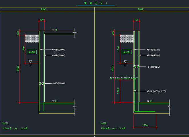 엘리베이터-철근배근-도면