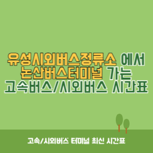 유성시외버스정류소에서 논산버스터미널 가는 시외버스 시간표 최신정보