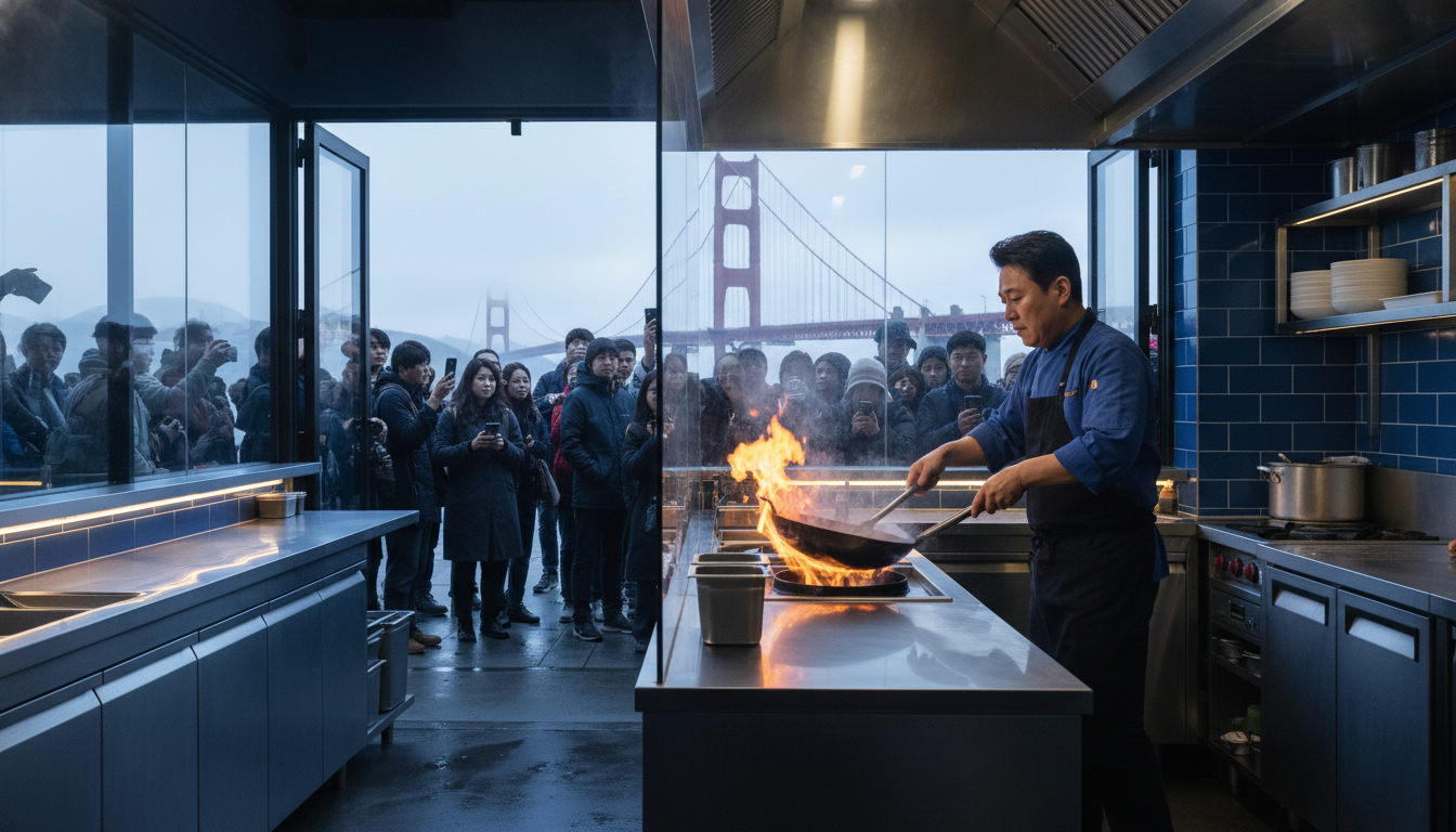 샌프란시스코 현지에서 열정적으로 요리하는 백종원 대표와 분주한 오픈 주방의 모습, 백사장3 방송 하이라이트