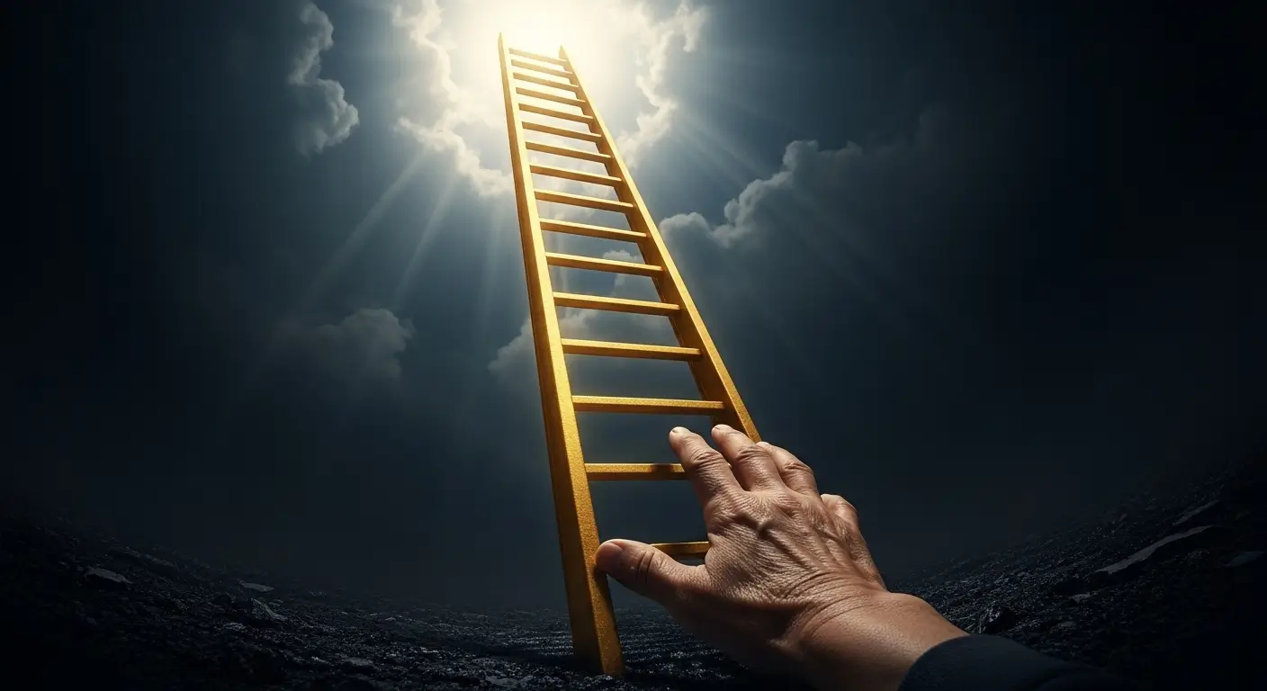 정부가 지원하는 최저신용자 특례보증과 소액생계비대출 상품을 상징하는 희망의 사다리 이미지