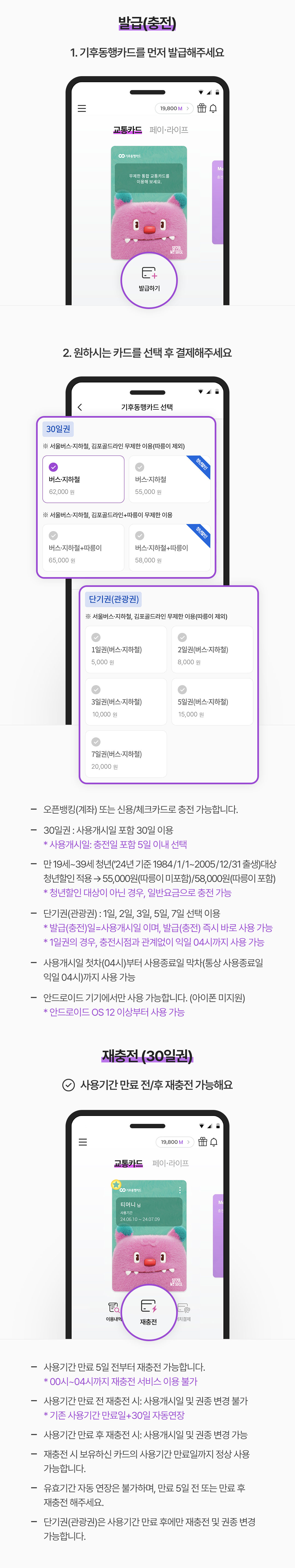 기후동행 교통카드 사용방법