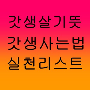 갓생살기 뜻과 갓생사는 법 실천 리스트