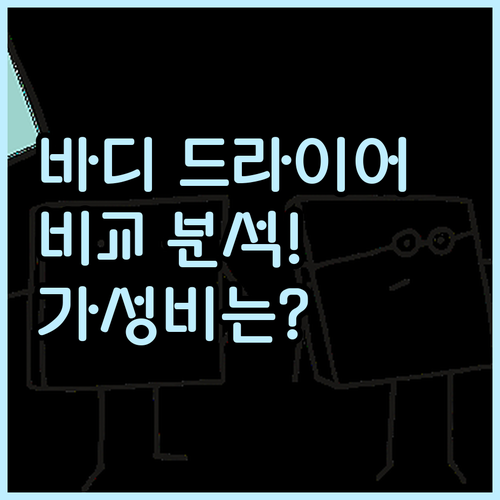 바디 드라이어 비교 분석! 음이온 냉..
