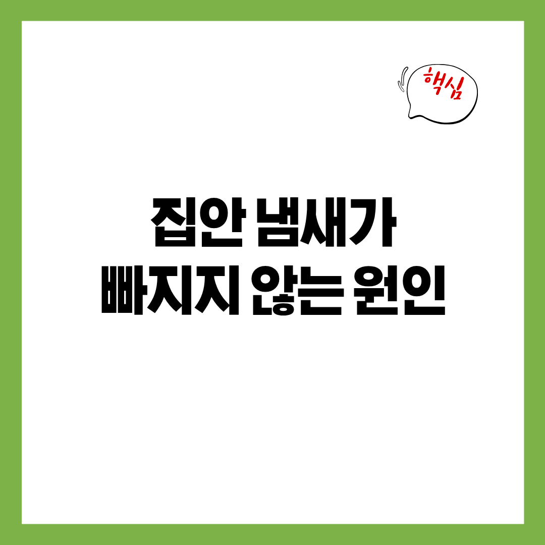 환기를 자주 하는데도 집안 냄새가 빠지지 않는 원인