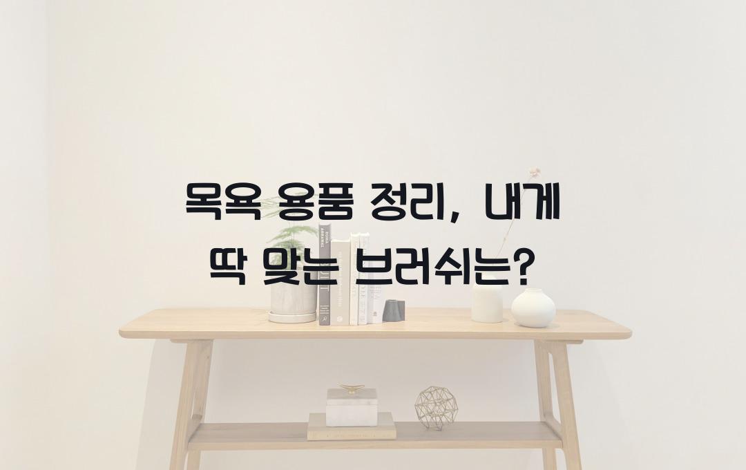 목욕 용품 정리, 어떤 브러쉬가 가장 잘 맞을까?