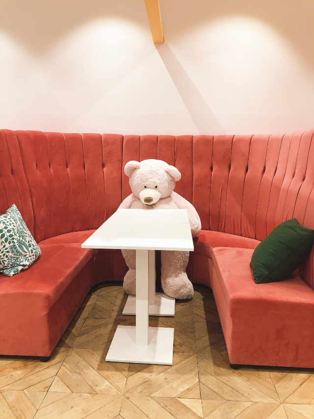 피닝 곰인형 화이트