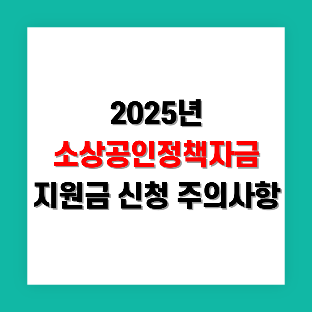 소상공인정책자금 지원금 신청 시 주의사항