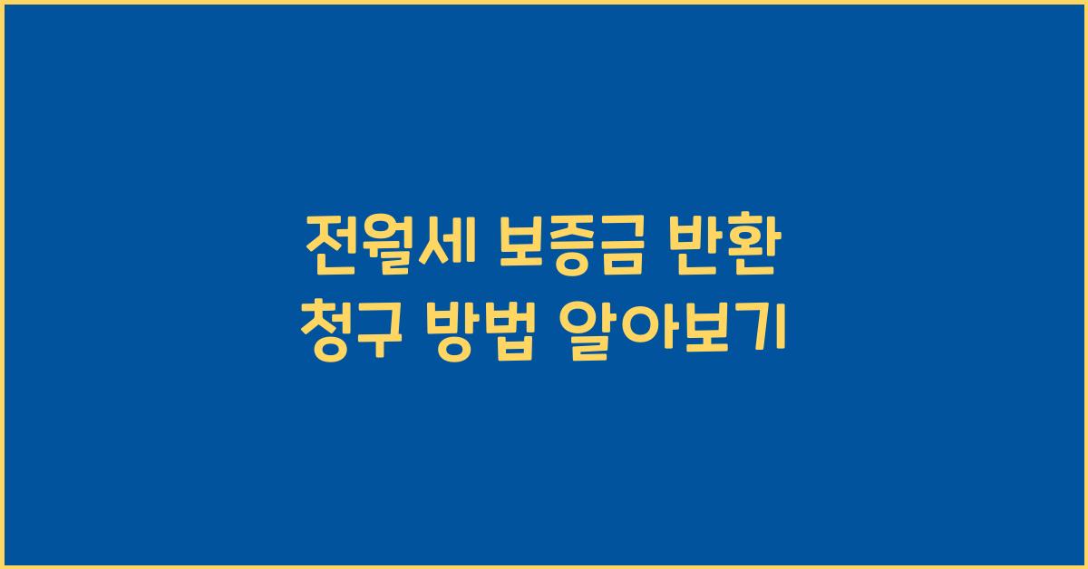 전월세 보증금 반환 청구 방법