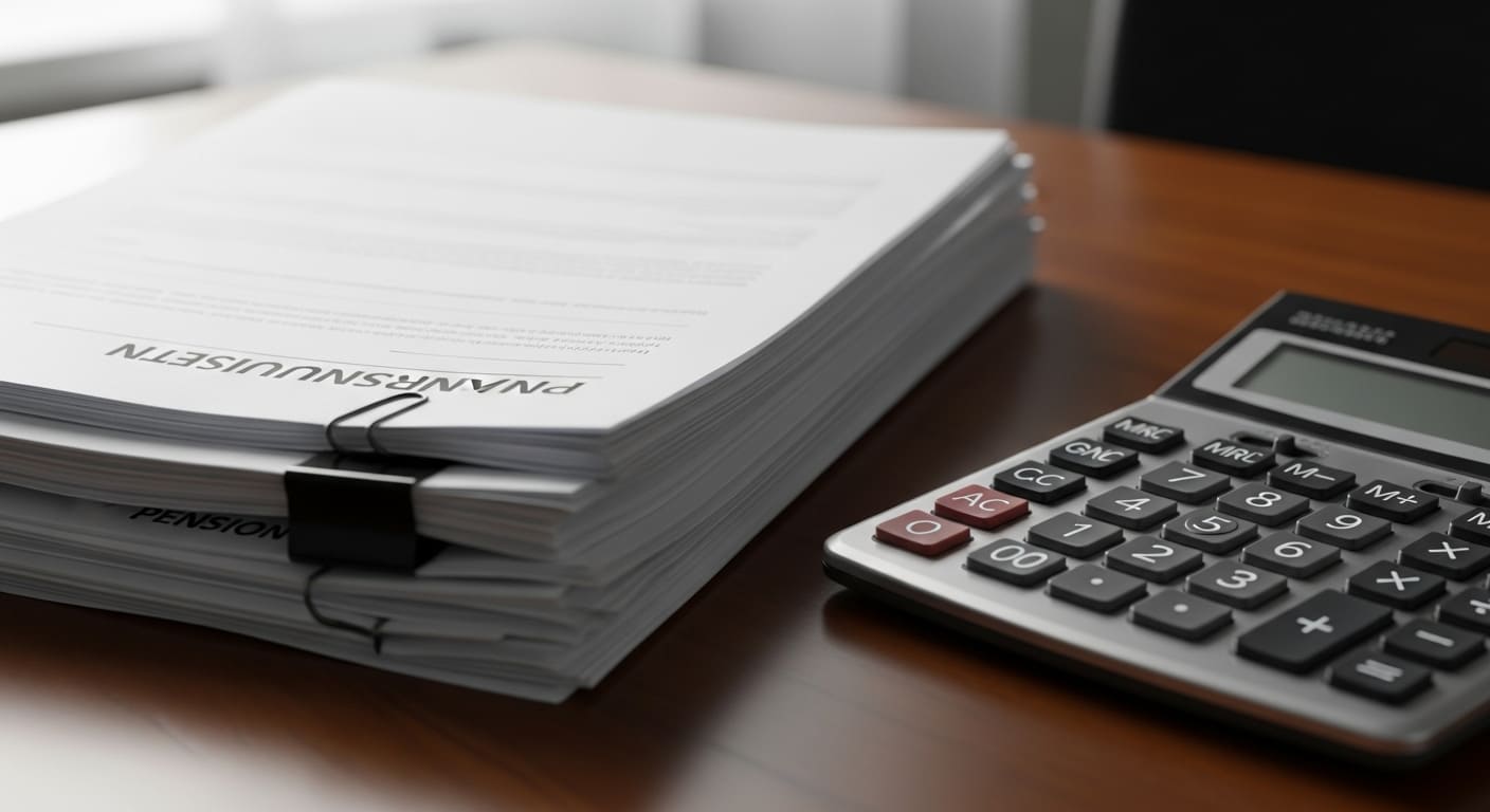 유족연금 신청서와 제출 서류 장면