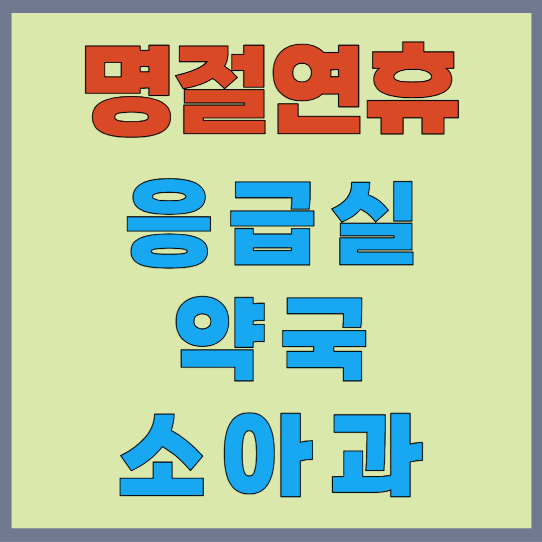 명절 응급실과 소아과 운영 병원, 약국