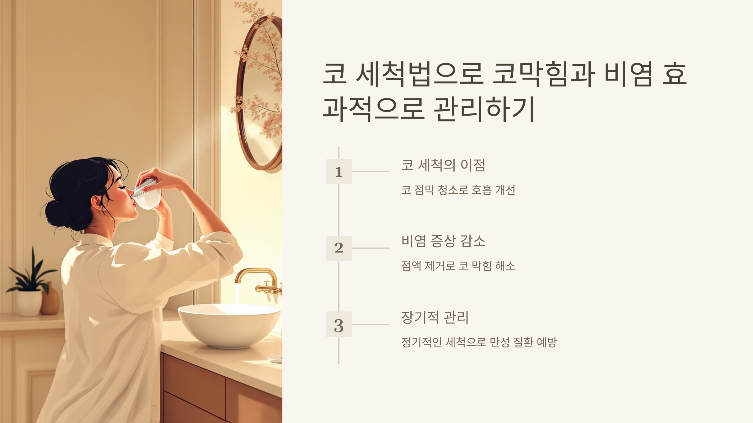 코 세척법으로 코막힘과 비염 관리