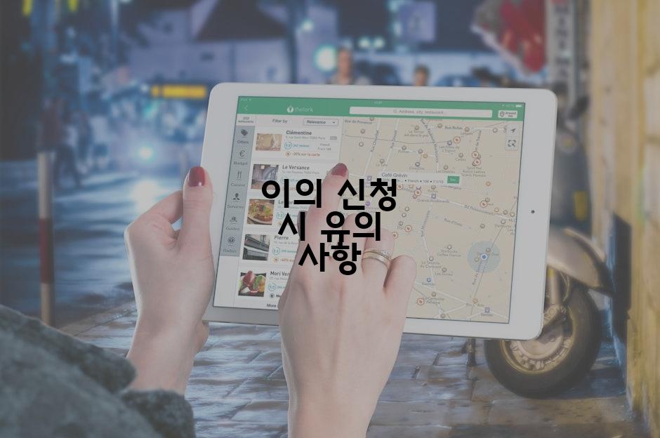 이의 신청 시 유의 사항