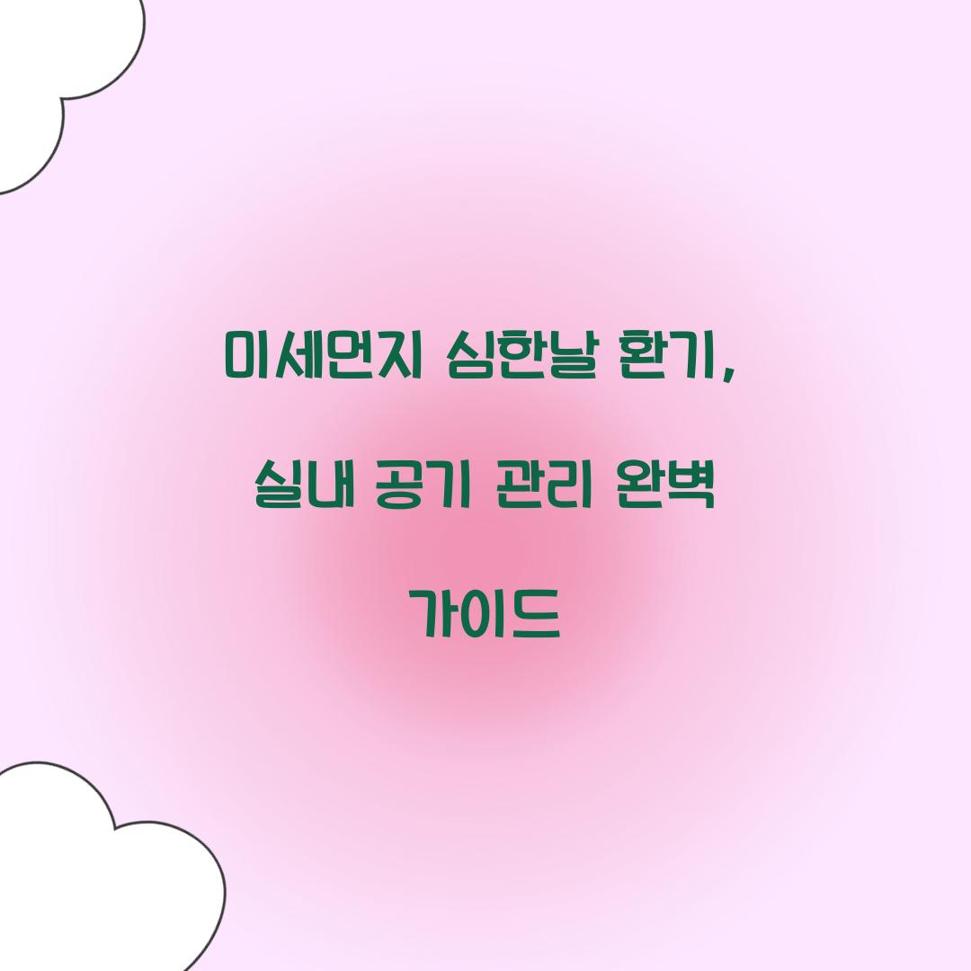 미세먼지 심한날 환기