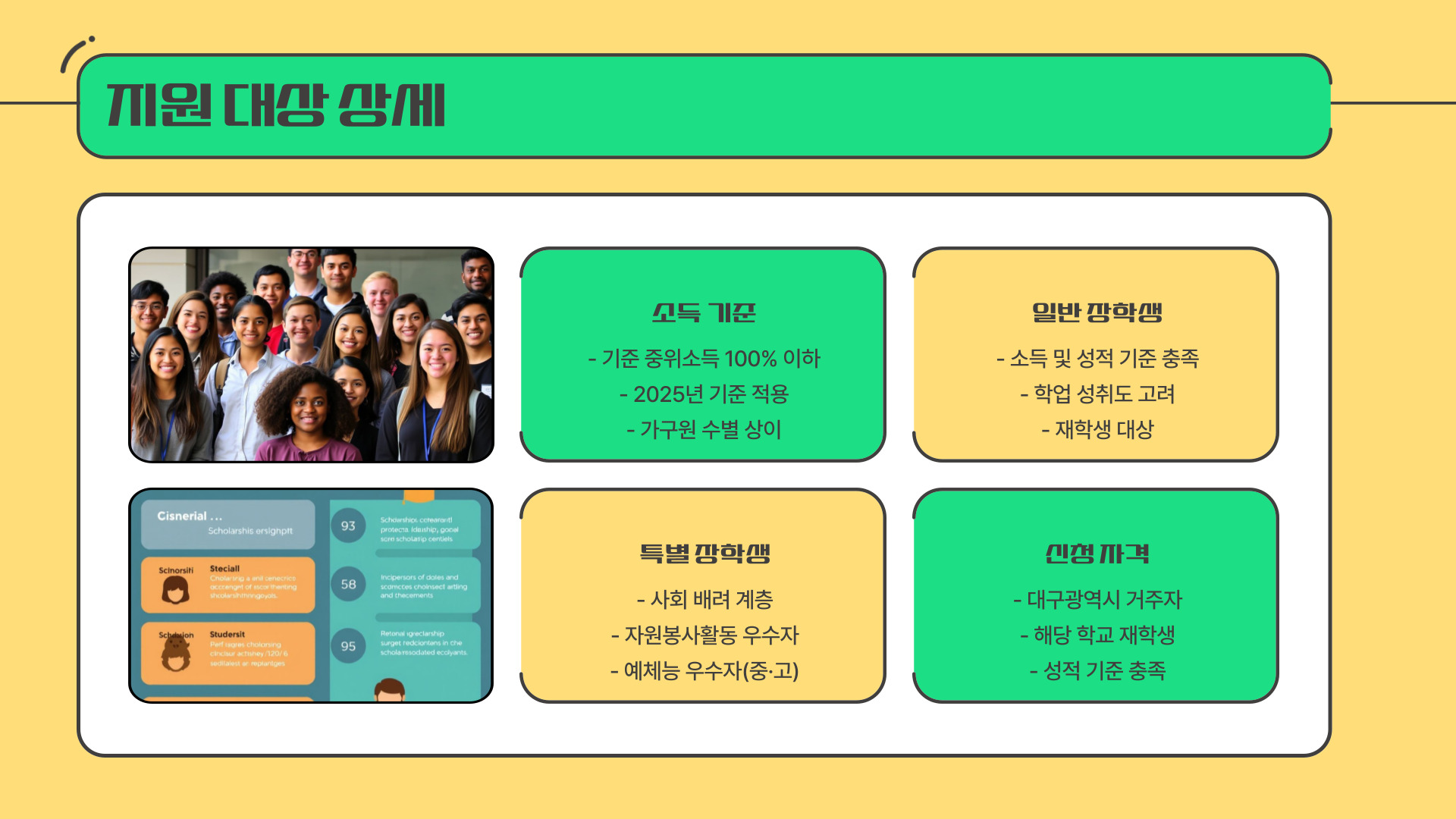 대구광역시 저소득 장학금 지원 대상