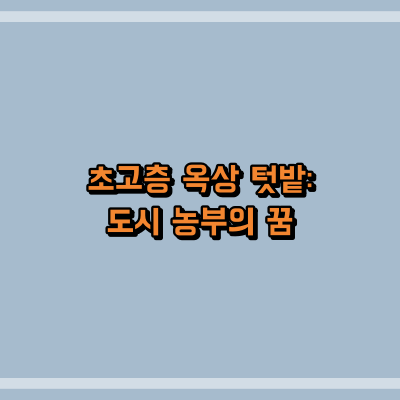 초고층 옥상 텃밭: 도시 농부의 꿈
