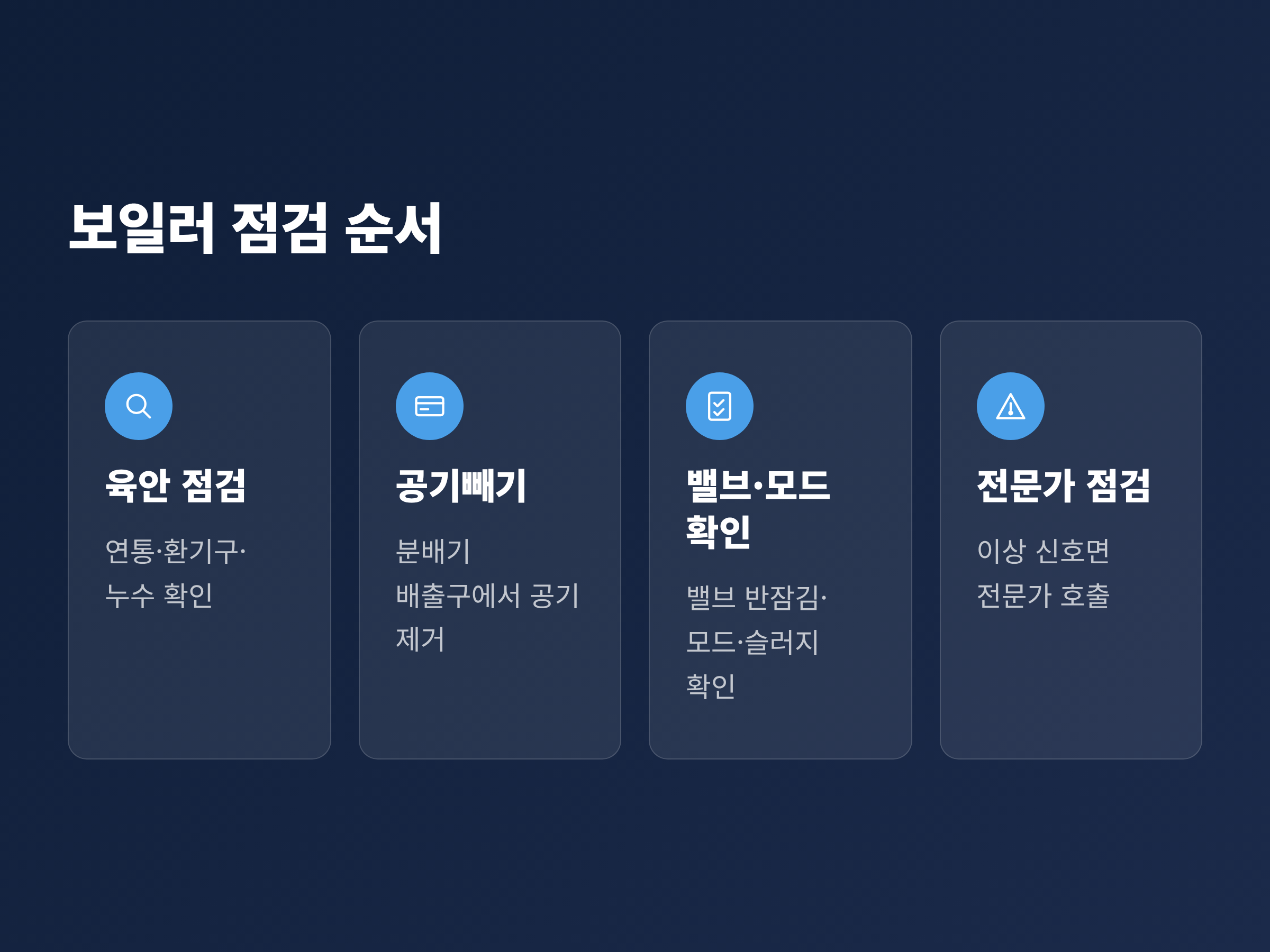 보일러 첫 가동 전 육안 점검부터 공기빼기, 밸브와 모드 확인, 전문가 점검까지 이어지는 순서