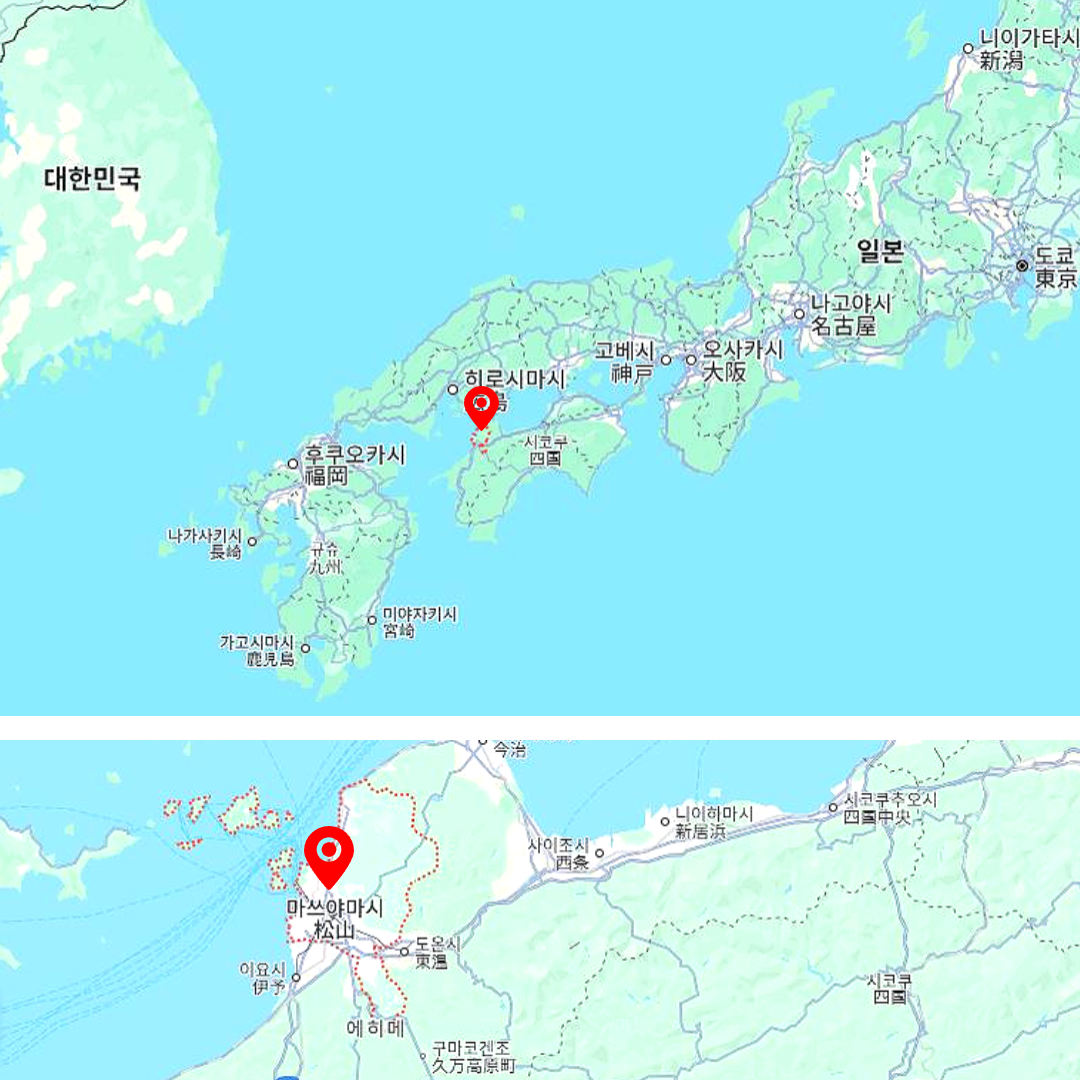 마쓰야마 지도상 위치