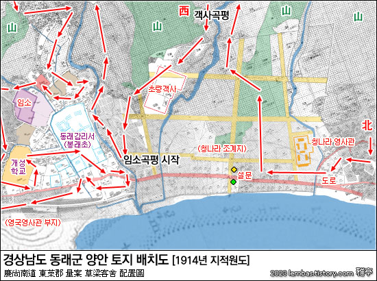 동래군 양안 초량 지역 토지 배열 배치도