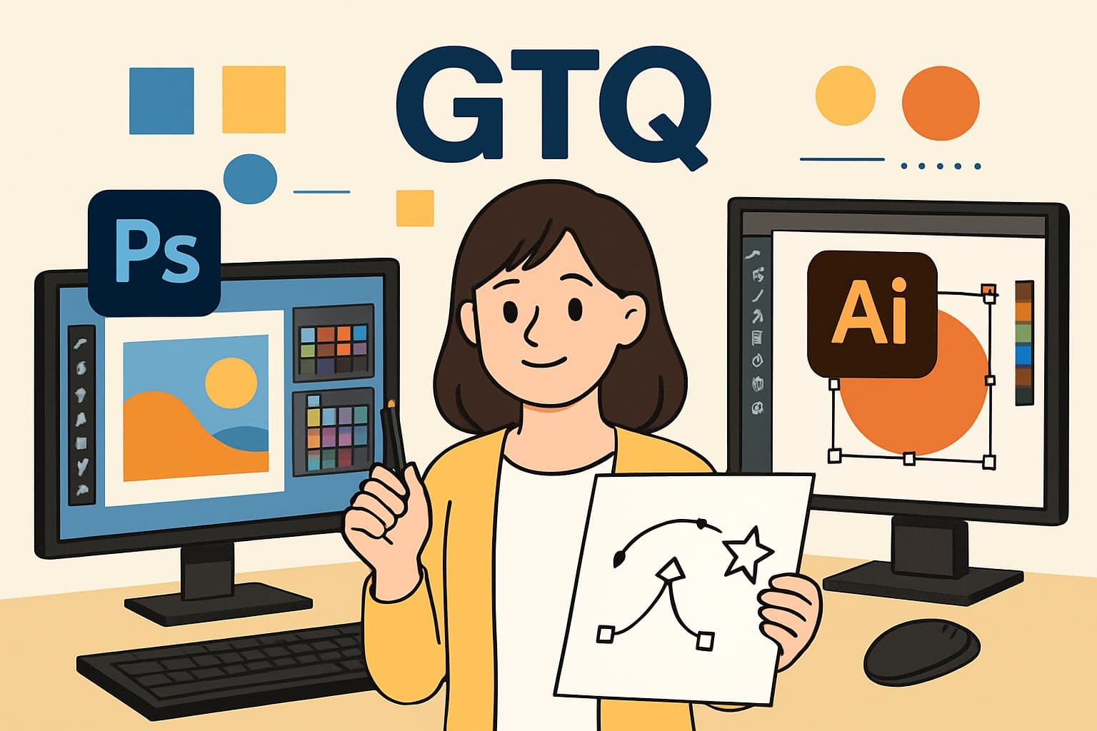 🎨 GTQ (그래픽기술자격): 포토샵/일러스트 기본 마스터, GTQ 자격증으로 디자인 감각 UP! ✨