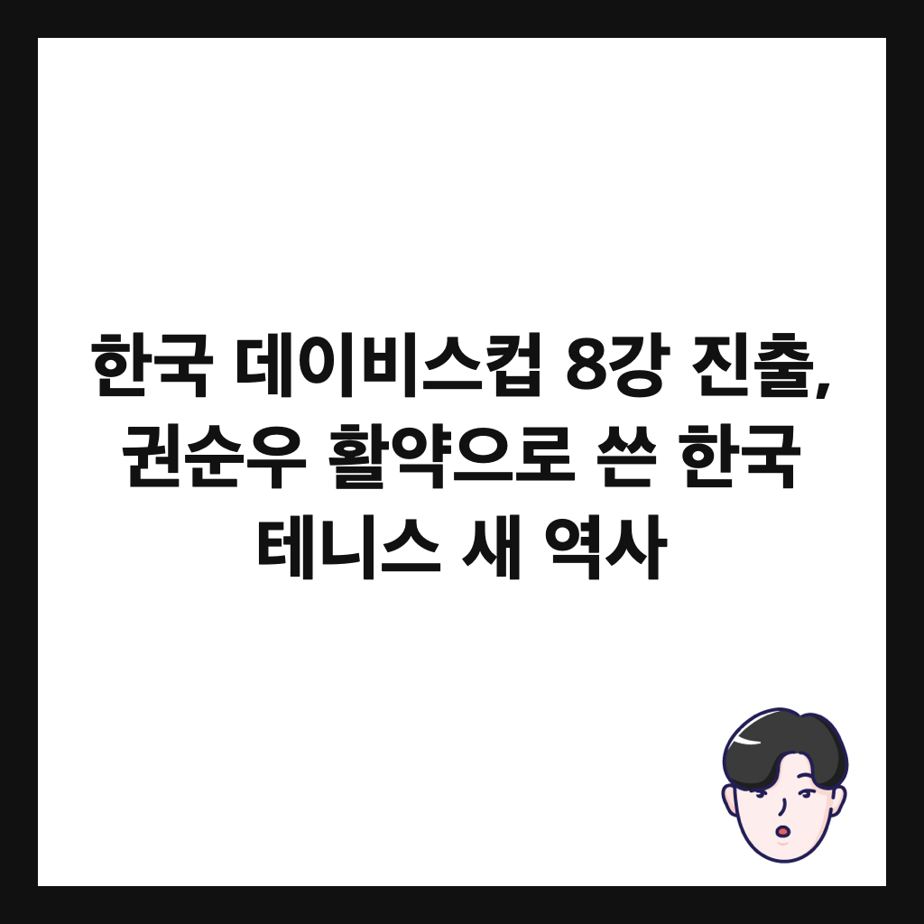 한국 데이비스컵 8강 진출, 권순우 활약으로 쓴 한국 테니스 새 역사 썸네일