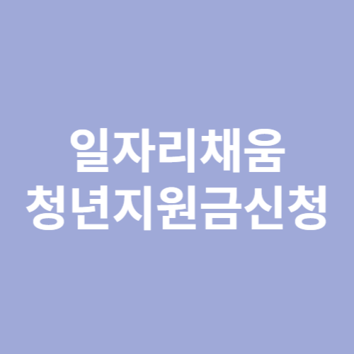 일자리채움 청년지원금 신청