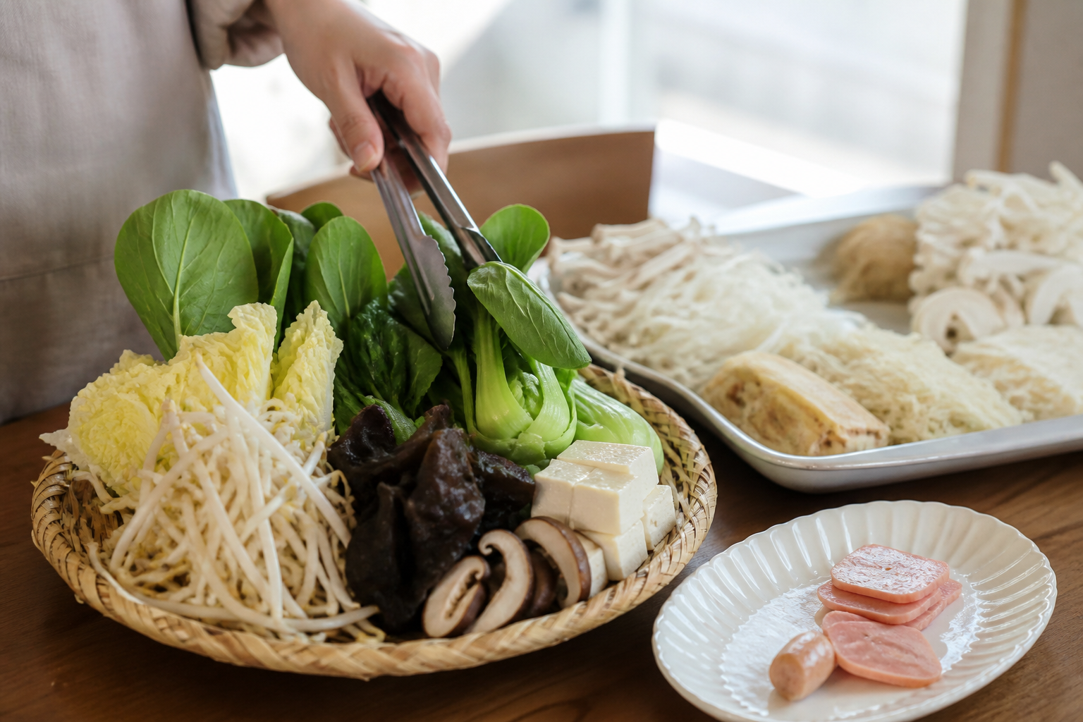 채소와 단백질 중심의 재료 선택