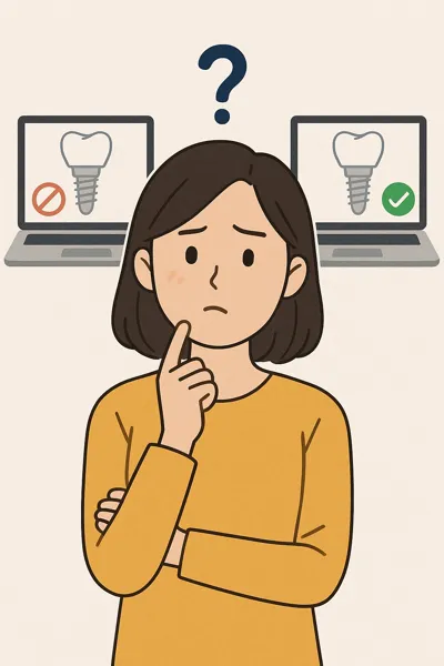 자연치아와 임플란트 비교