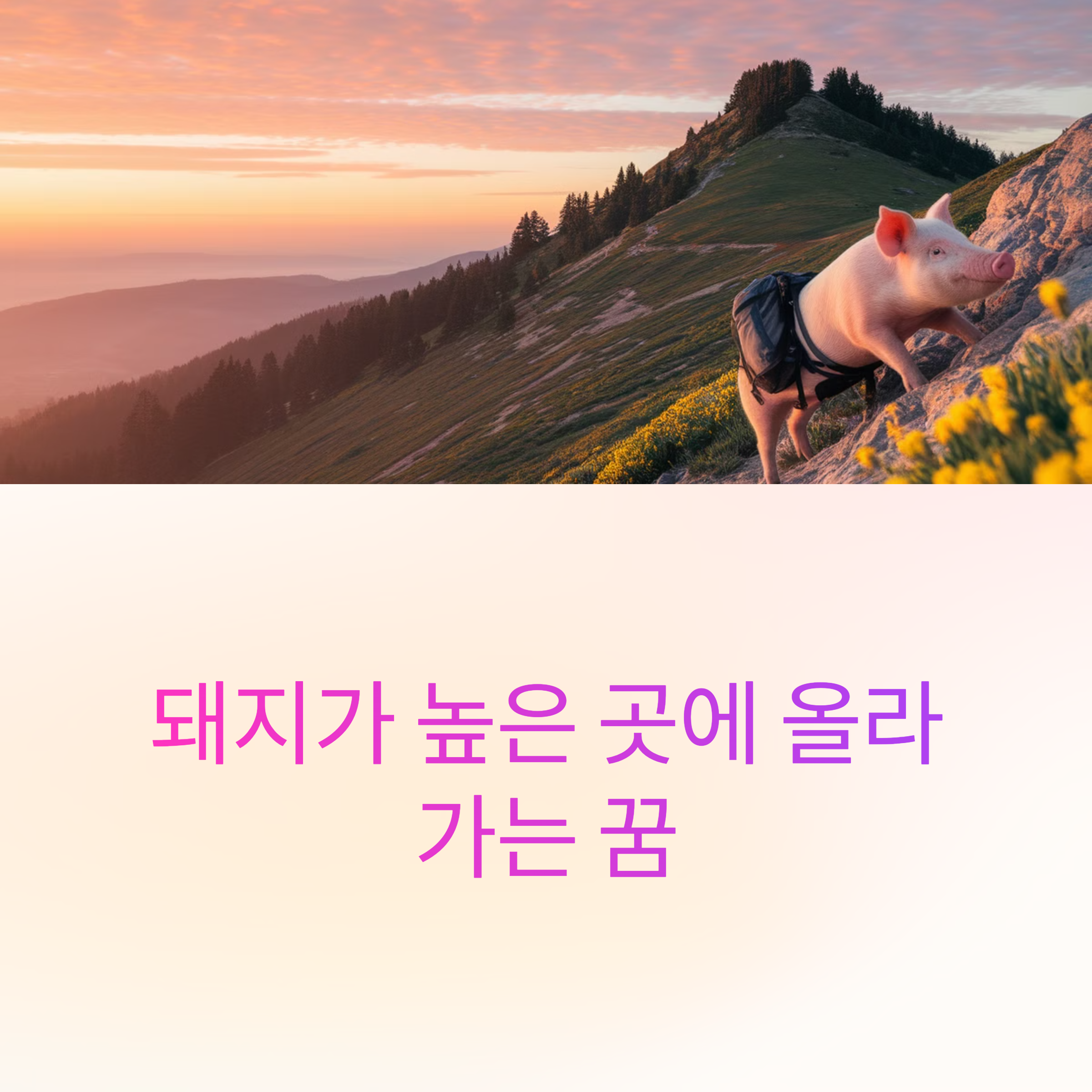 돼지가 높은 곳에 올라가는 꿈